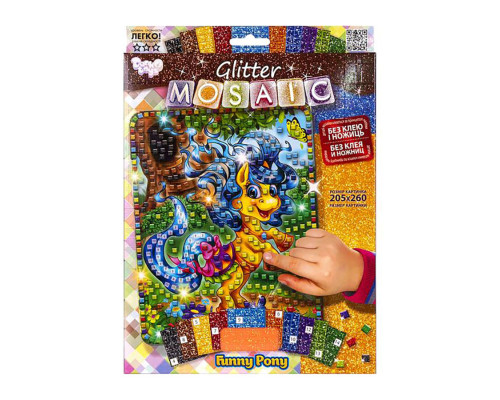 Креативна творчість "Glitter Mosaic Funny Pony" БМ-03-07 блискуча мозаїка