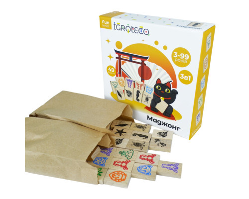 Деревянная игра "Детский маджонг" 900552, 49 деталей