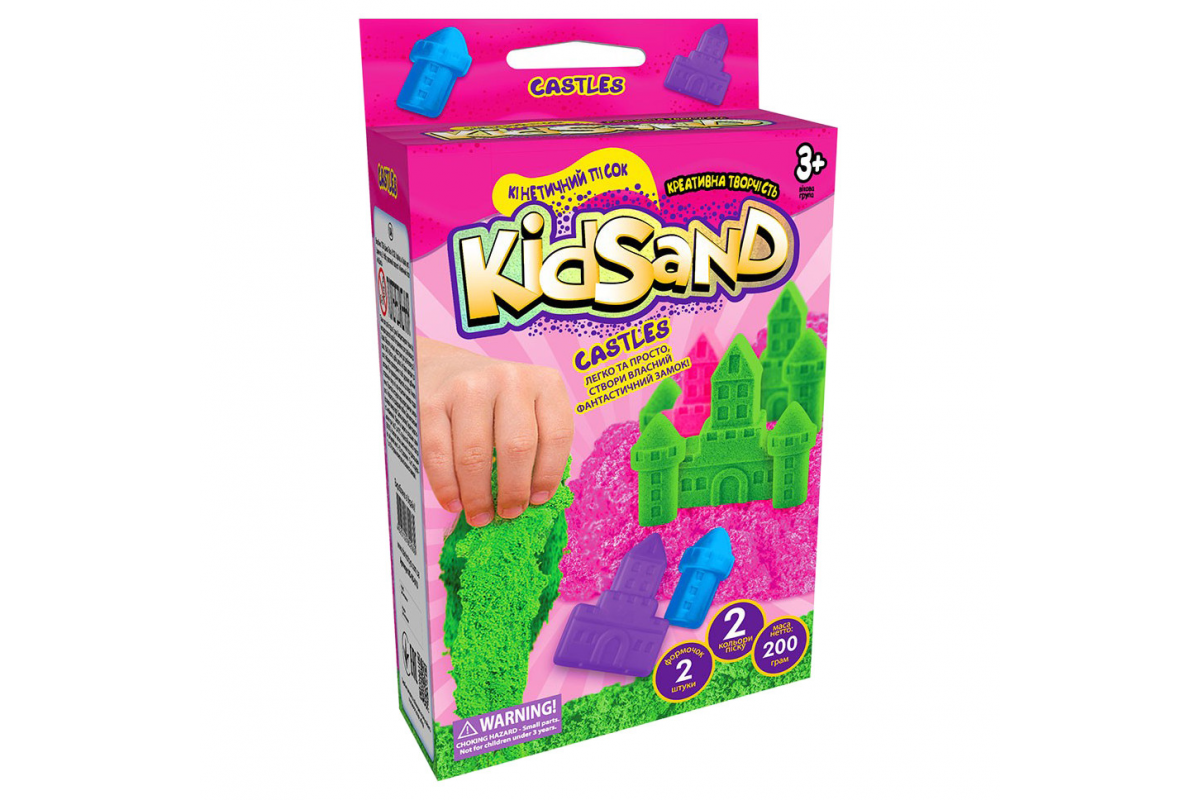 Кінетичний пісок KidSand KS-05-01U, 200 г в наборі Рожеві замки Кінетичний пісок KidSand KS-05-01U, 200 г в наборі Рожеві замки