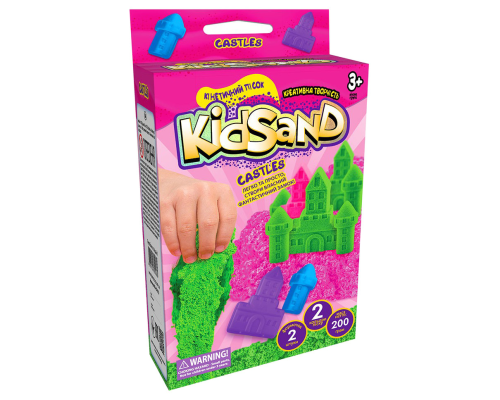 Кінетичний пісок KidSand KS-05-01U, 200 г в наборі  Рожеві замки