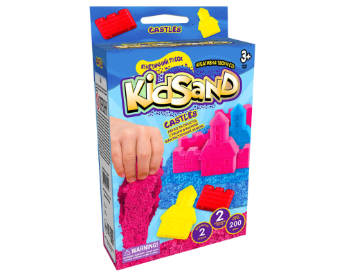 Кінетичний пісок KidSand KS-05-01U, 200 г в наборі  Сині замки