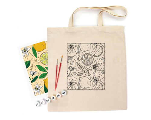 Набір для творчості екосумка-розмальовка "Лимони" N0003610, 38х42 см