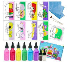 Дитячий набір для творчості картини з піску 9 в 1 KP-004 на картоні