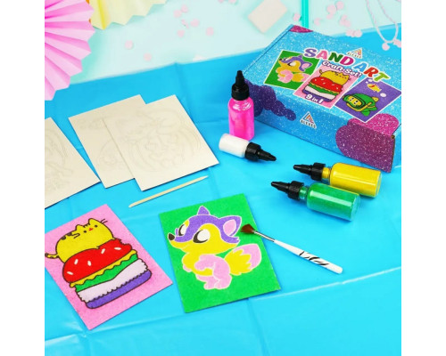 Детский набор для творчества картины из песка 9 в 1 KP-004 на картоне