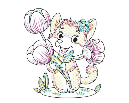 Дитяча книжка-розмальовка "У квітнику" 1806009, 12 сторінок