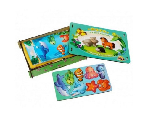 Настільна розвиваюча гра "Лото: у світі тварин" Ubumblebees (ПСФ046) PSF046, 48 фігурних фішок