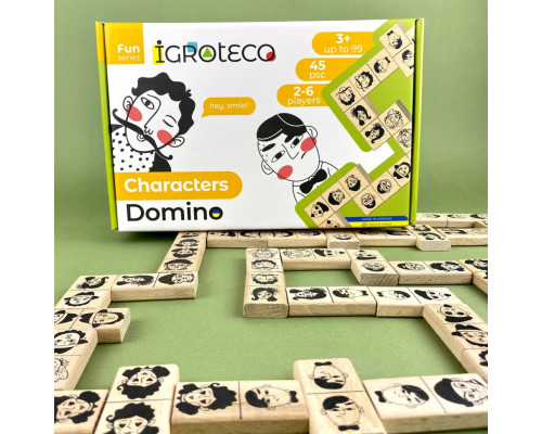 Настольная игра Домино "Персонажи" 900620 от 2 до 6 игроков 45 элементов