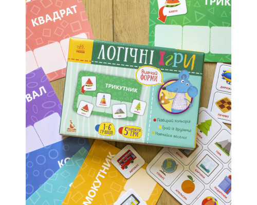 Дитячі логічні ігри "Вивчай форми" 918002, 24 картки укр. мовою