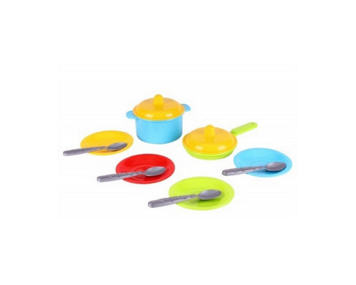 Игровой набор Посуды "Маринка 2" ТехноК" 0694TXK 4 тарелочки со столовыми приборами