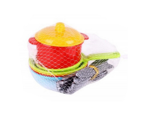 Игровой набор Посуды "Маринка 2" ТехноК" 0694TXK 4 тарелочки со столовыми приборами