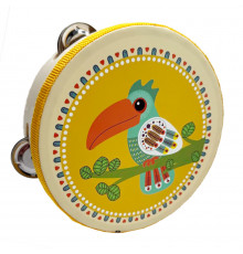 Дерев'яна іграшка Бубен "Тукан" MD 0367-44 діаметр 15 см