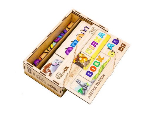 Развивающая деревянная игрушка-пазл Азбука животных Puz-91768