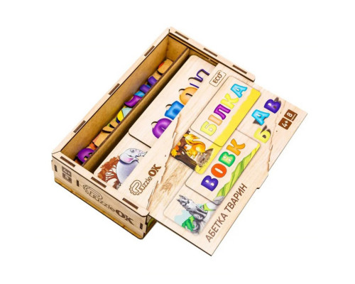 Развивающая деревянная игрушка-пазл Азбука животных Puz-91768