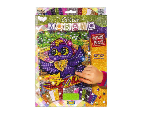 Креативна творчість "Glitter Mosaic Owl" БМ-03-04 блискуча мозаїка