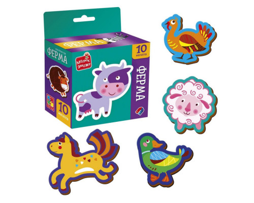 Дитячий набір магнітів "Ферма" VT3106-36, 10 магнітів