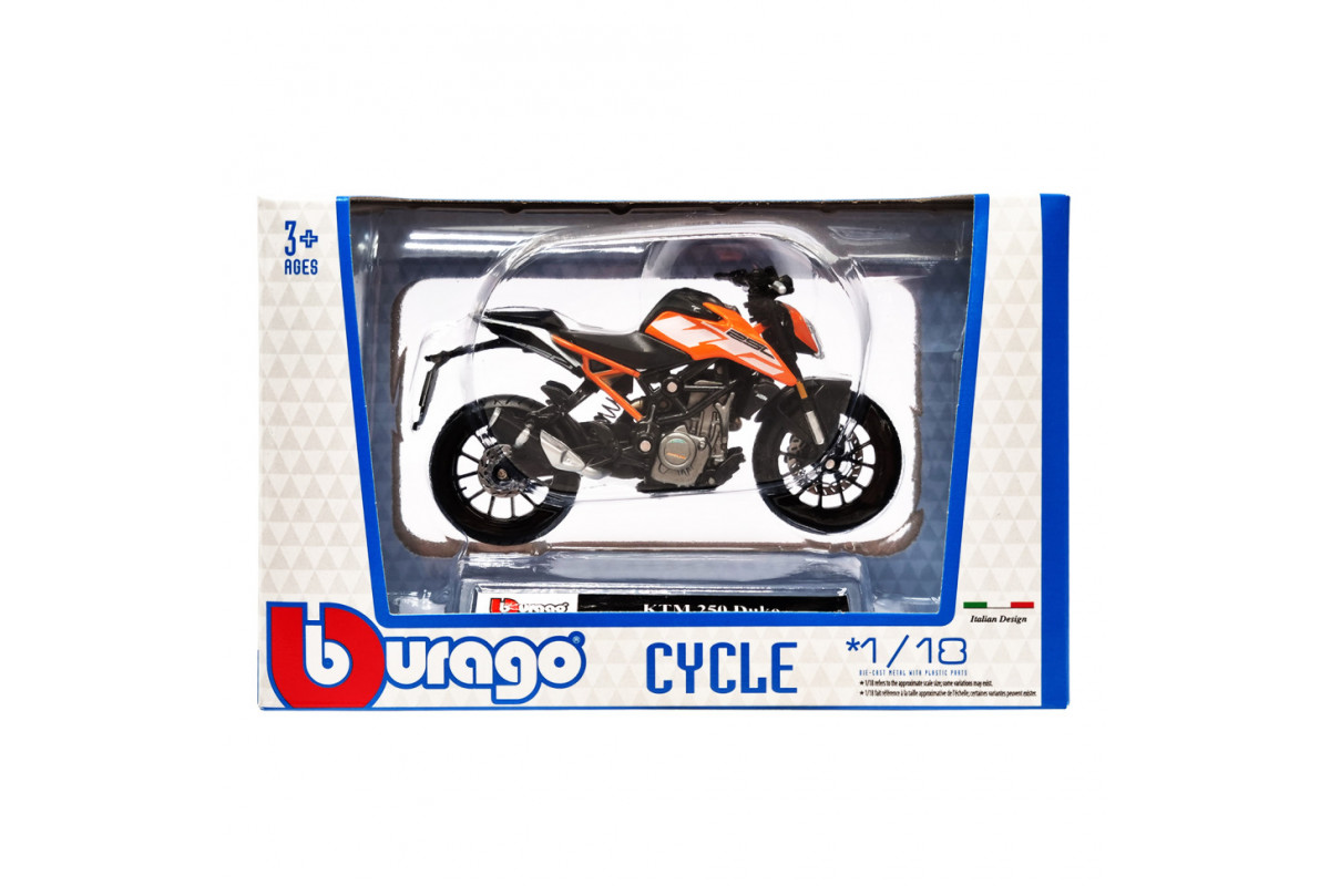 Дитяча модель Мотоцикла "KTM 250 Duke" Bburago 18-51030-4 масштаб 1:18 Дитяча модель Мотоцикла "KTM 250 Duke" Bburago 18-51030-4 масштаб 1:18