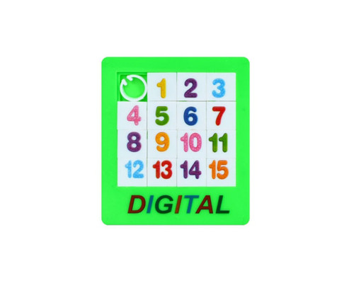 Логічна гра "П'ятнашки" 1376-B(Green) від 1 до 15 зелений