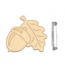 Заготовка брошки для розфарбовування "Жолудь з дубовим листом" FDZB-103