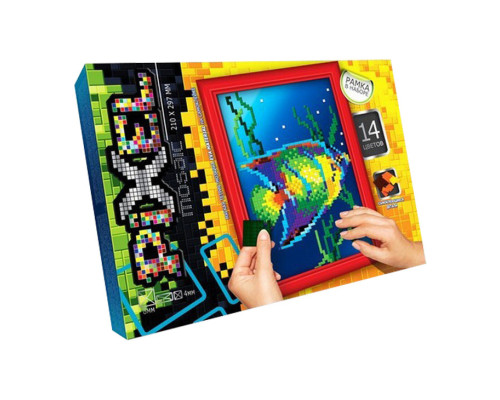 Набір для творчості "Мозаїка Піксель: Риба" РМ-01-09, 21х29,7 см, рамка в наборі