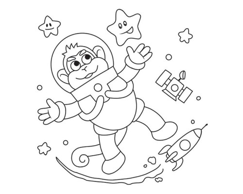 Дитяча книжка-розмальовка "У космосі" 1806012, 12 сторінок