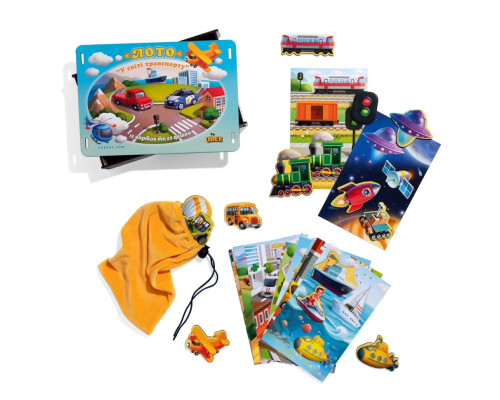 Настольная развивающая игра "Лото: транспорт" Ubumblebees (ПСФ082) PSF082, 52 фигурные фишки