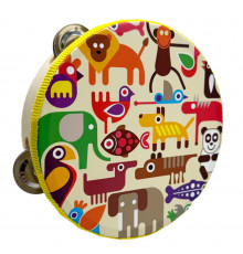 Дерев'яна іграшка Бубен "Тварини Африки" MD 0367-51 діаметр 15 см