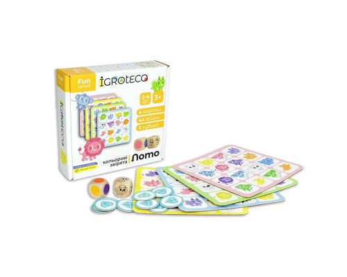 Детская настольная игра Умное Лото "Цветные зверьки" 900804