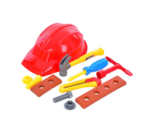 Дитячий набір інструментів SP818-8-9(Red) каска, молоток, болти