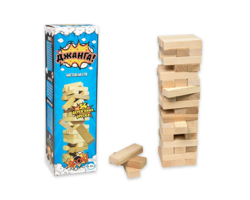 Розважальна гра "Джанга" 30770, 54 бруски, дерев'яна, українською мовою