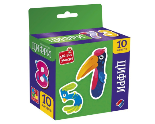 Дитячий набір магнітів "Цифри" VT3106-37, 10 магнітів