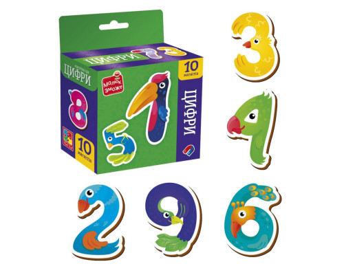 Дитячий набір магнітів "Цифри" VT3106-37, 10 магнітів