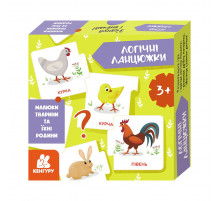 Логические цепочки "Малыши животные и их семьи" 1782001 на украинском языке