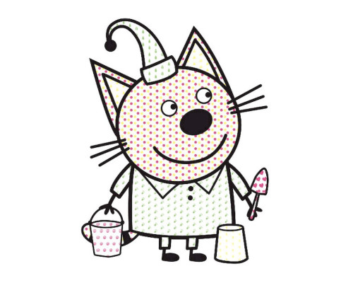 Водяна розмальовка Три Коти. Пляж 1370007 Кольоровий Буль