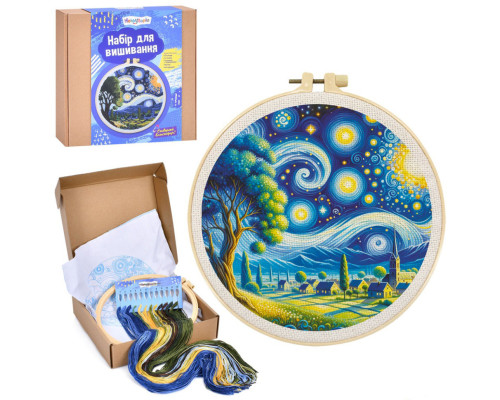 Детский набор для вышивания "Ночь" DYEK1009 пяльце 20 см