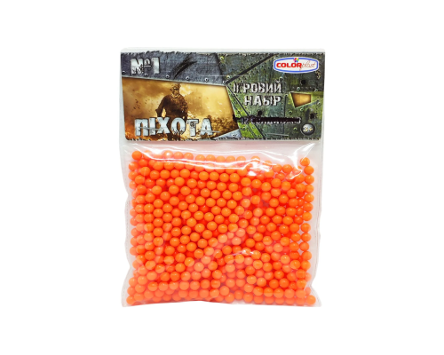 Пластиковые пульки (шарики) для детского оружия 1-153, 6 мм 500 шт Оранжевый