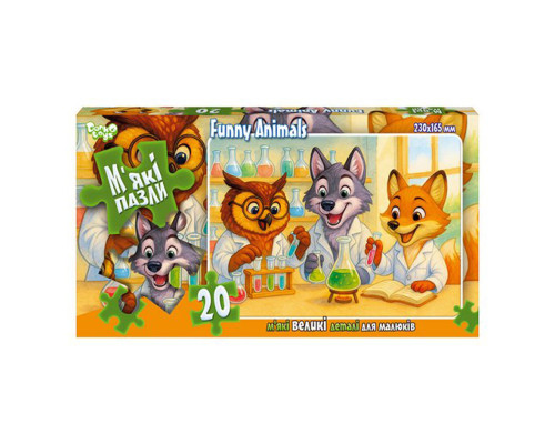 Дитячі м'які пазли "Funny Animals" S20-10-16, 20 елементів