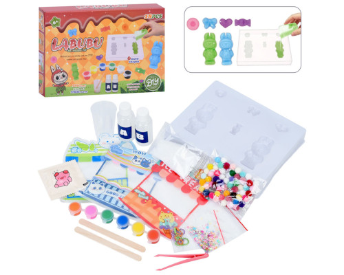 Набір для створення фігурки-антистресу "Лабубу" NJ-12, 6 молдів, 18 предметів