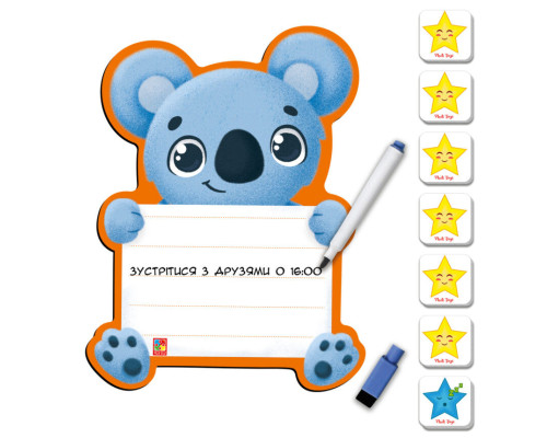 Магнітна дошка "Коала" з маркером Vladi Toys VT3601-23 (укр.)