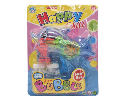 Пістолет з мильними бульбашками Дельфінчик 3333B(Blue) механічний, 2 запаски