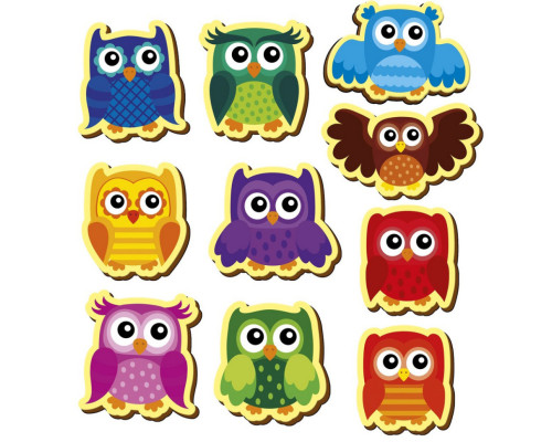 Дитячий набір магнітів "Кольорові совенята" VT3106-38, 10 магнітів