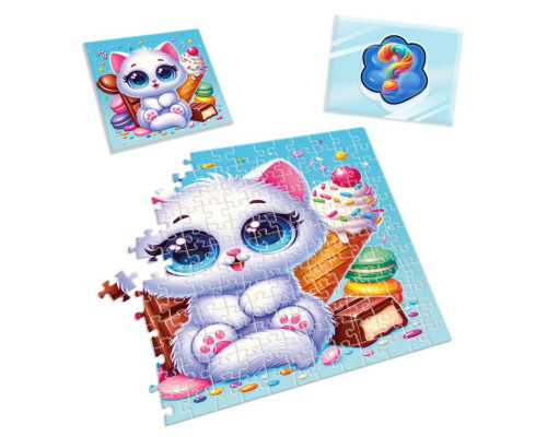 Дитячі пазли з сюрпризом "Біле кошенятко" VT 8030-03, 180 деталей