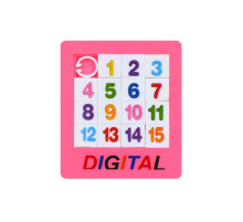 Логічна гра "П'ятнашки" 1376-B(Pink) від 1 до 15 рожевий