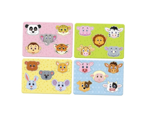 Деревянный пазл "Веселые мордочки" Ubumblebees (ПСД029) PSD029 дорожный вариант