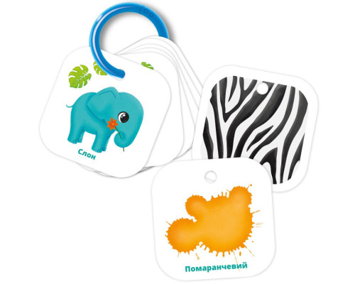 Детские обучающие карточки на кольце "Цвета. Животные" VT2000-01