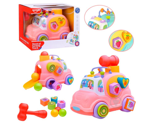 Дитяча розвиваюча іграшка "Машинка-сортер" HE0548 музика, світло, 24 см