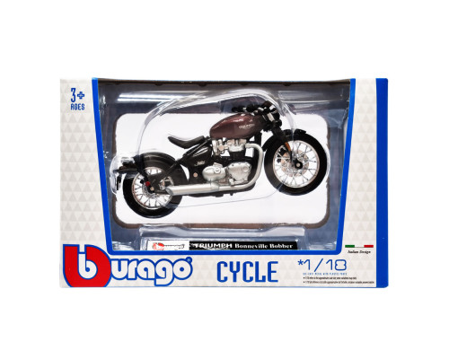 Детская модель Мотоцикла "TRIUMPH Bonneville Bobber" Bburago 18-51030-7 масштаб 1:18