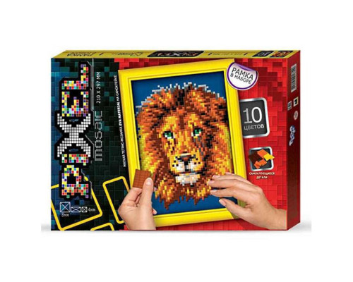 Набір для творчості "Мозаїка Піксель: Лев" РМ-01-06, 21х29,7 см, рамка в наборі