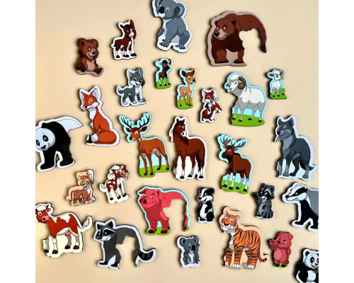 Деревянный пазл  "Мама и малыш" Ubumblebees (ПСД033) PSD033 цветной