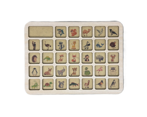 Деревянный пазл-вкладыш "Зверушки" 3240-04-001 размер 33х25 см