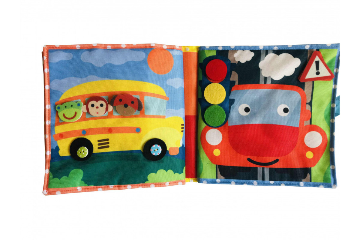 Текстильная развивающая книга для малышей Bambini "Машинка" 403662